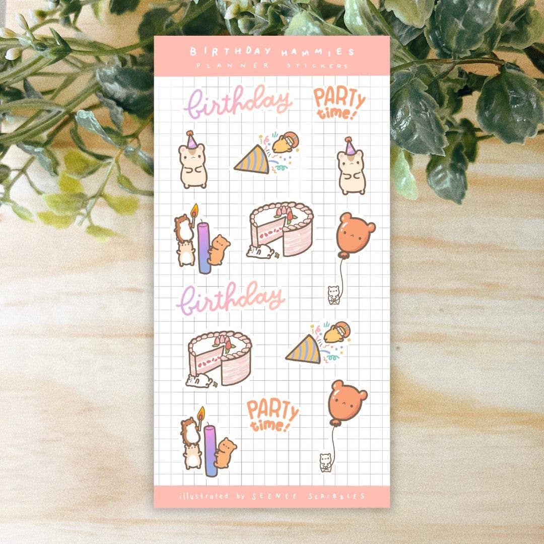 Birthday Hammies Sticker Sheet