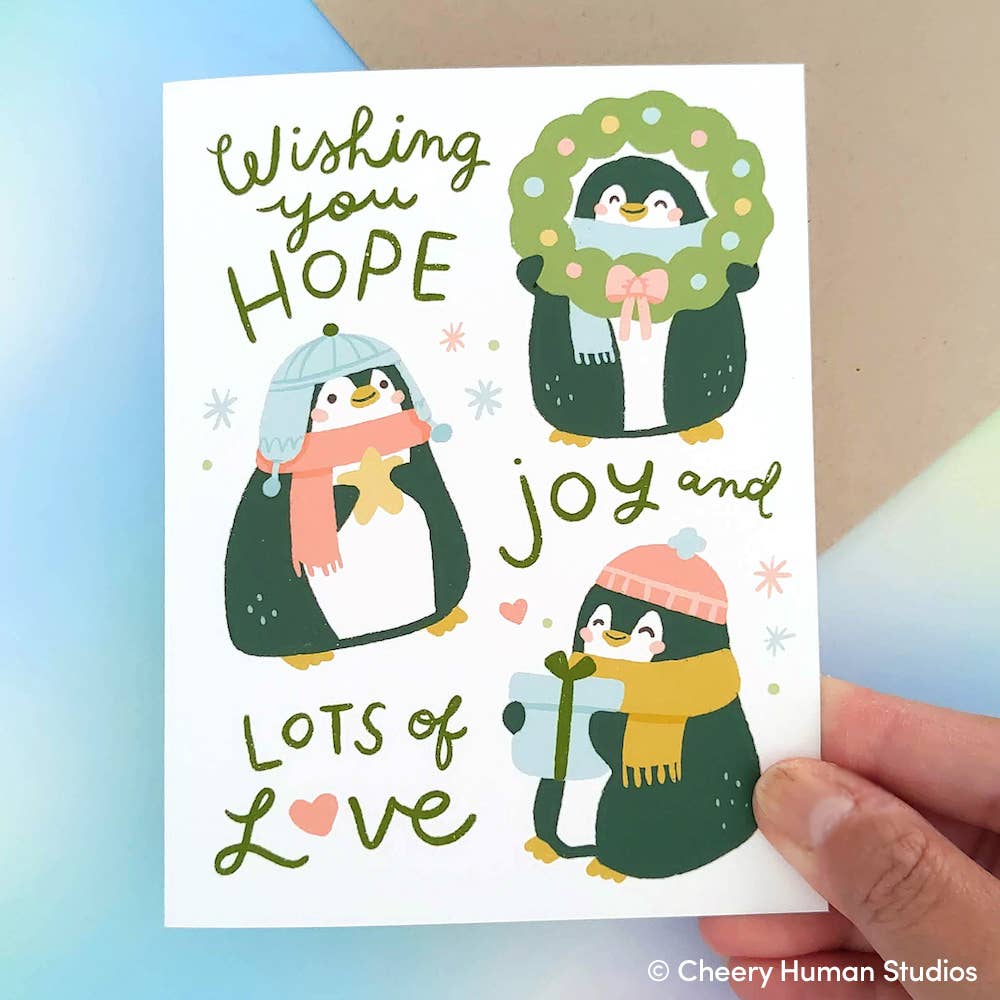 Hope, Joy, and Love | Penguin Holiday Greeting Card