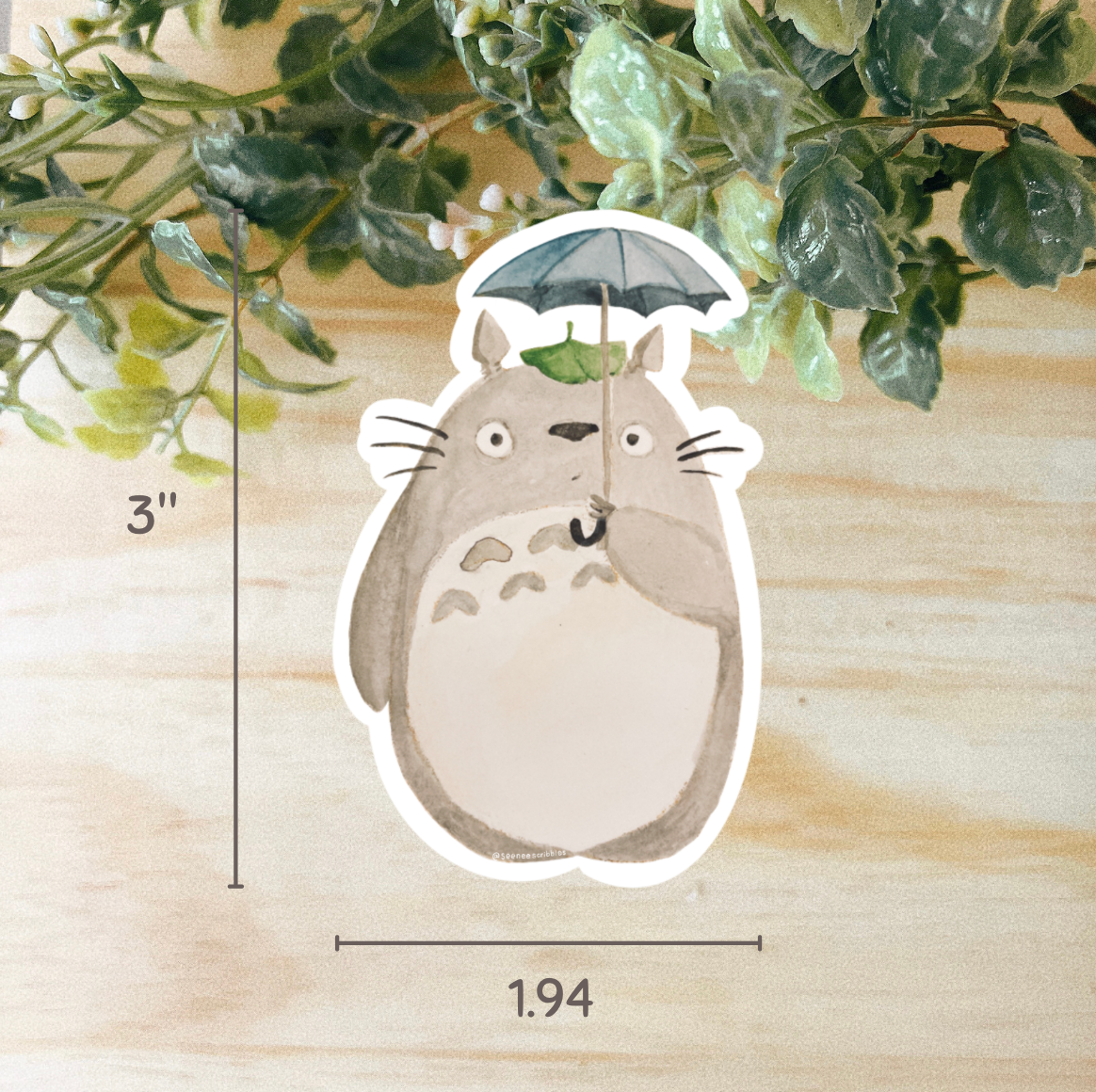 Totoro Weatherproof Sticker | Waterproof and Dishwasher Safe