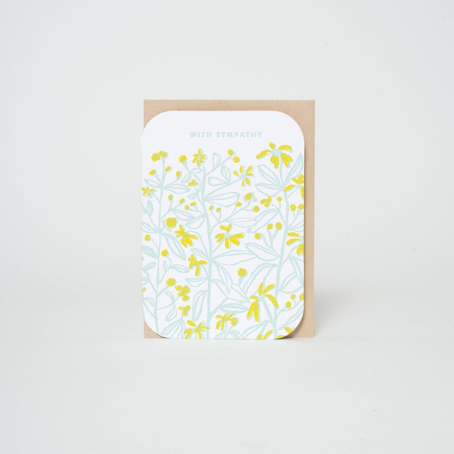 Viney Floral Sympathy Mini Letterpress Greeting Card by Egg Press