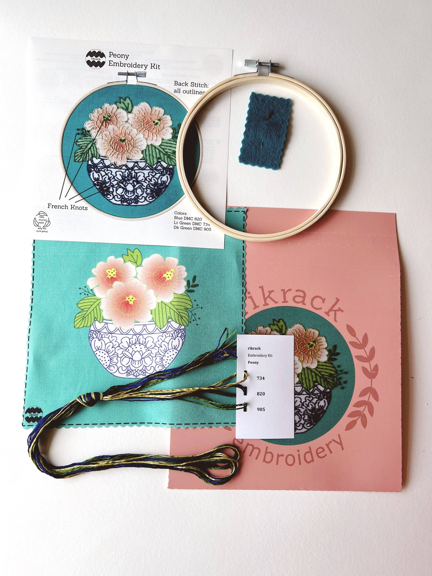 Peony Embroidery Kit