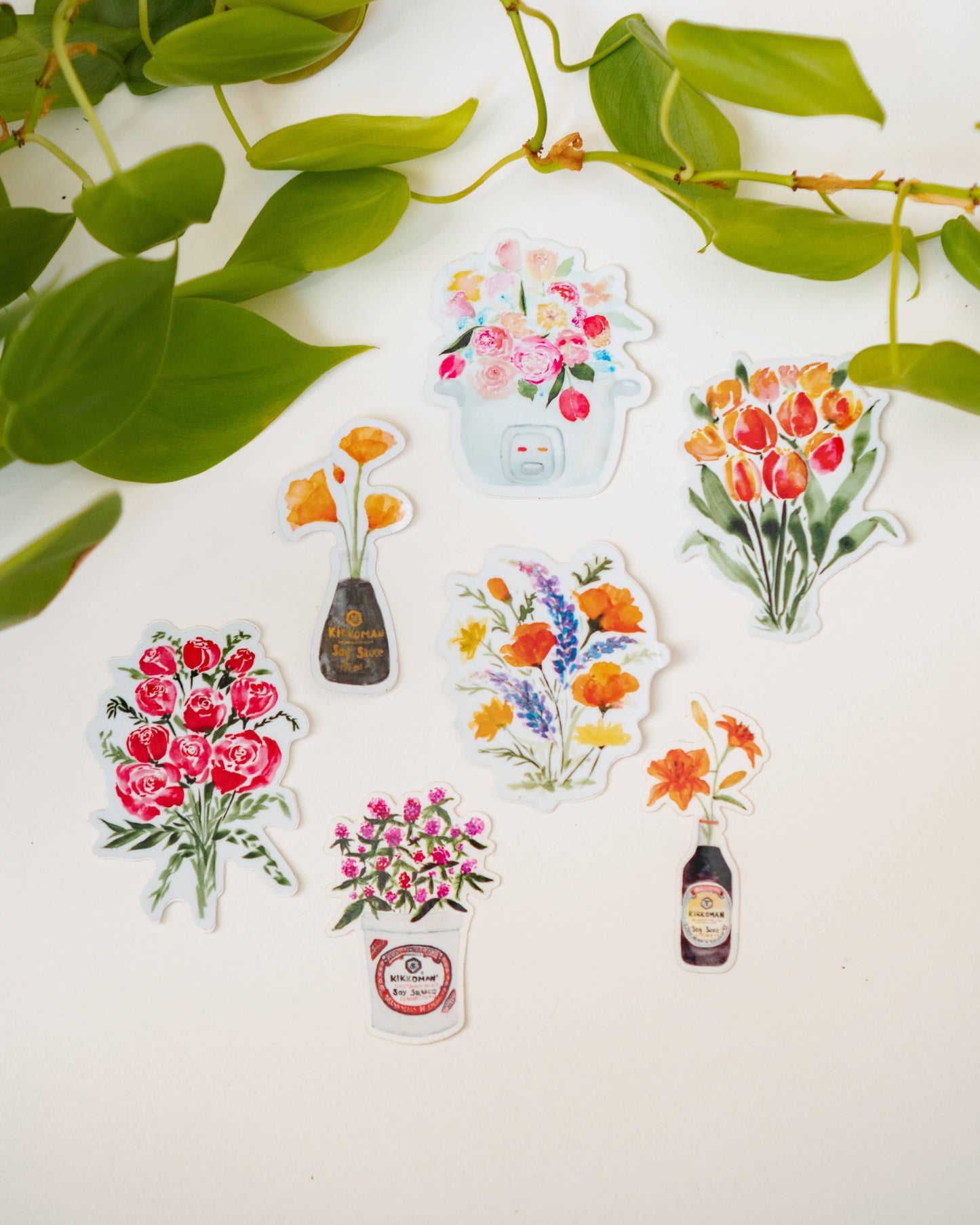 Rice Cooker Florals Sticker