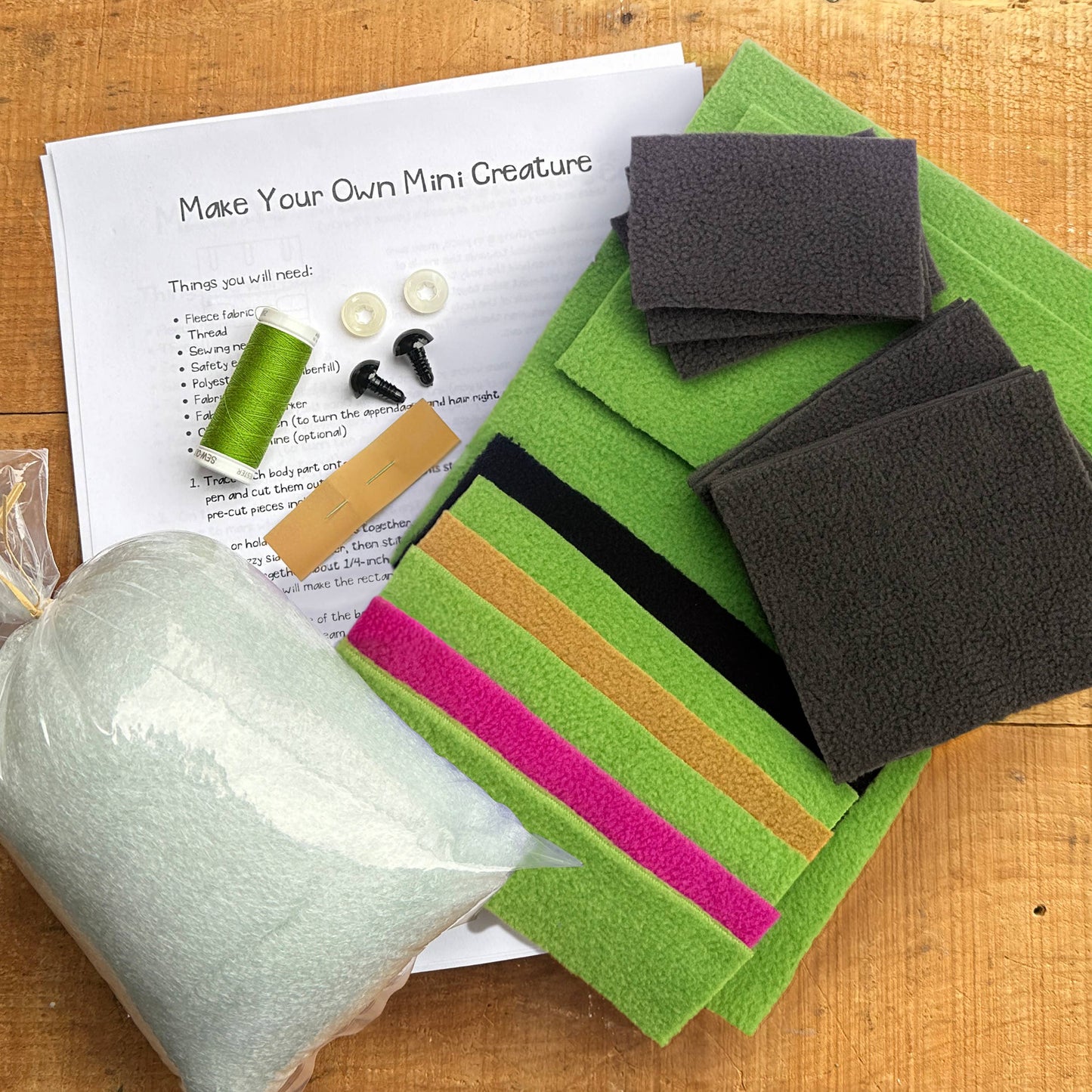Mini Creature DIY Plush Sewing Kit - Green