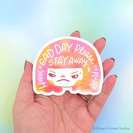 Hair Emotions 2: Bad Day | Handmade Vinyl Sticker