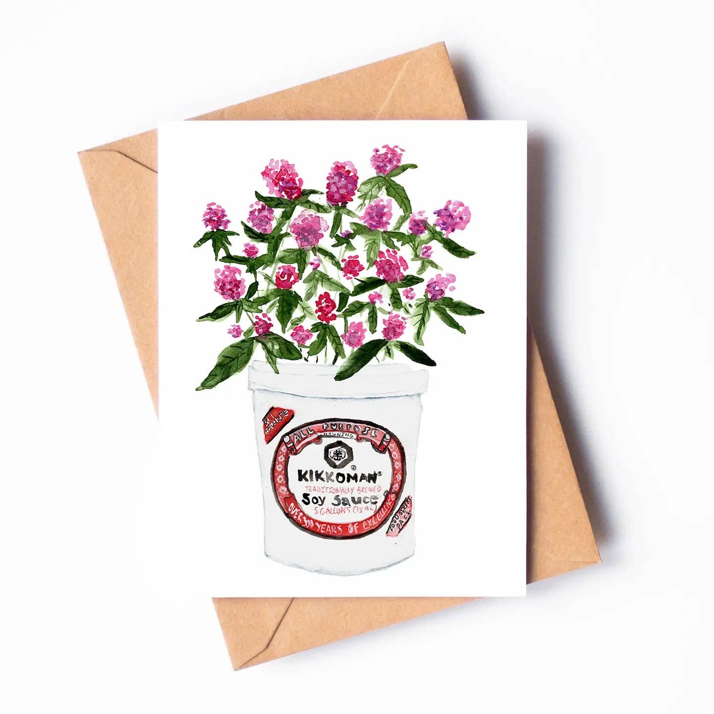 Resilience | Asian Florals Soy Sauce Art Greeting Card