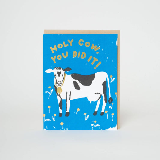 Holy Cow Congrats Letterpress Greeting Card by Egg Press