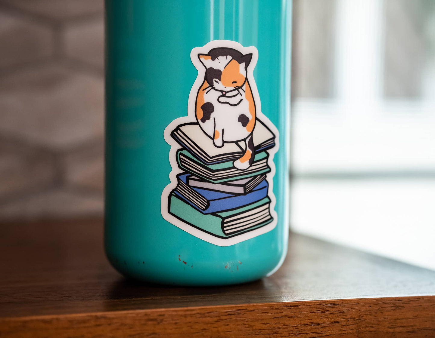 Bookish Kitty | Vinyl Die-Cut Sticker