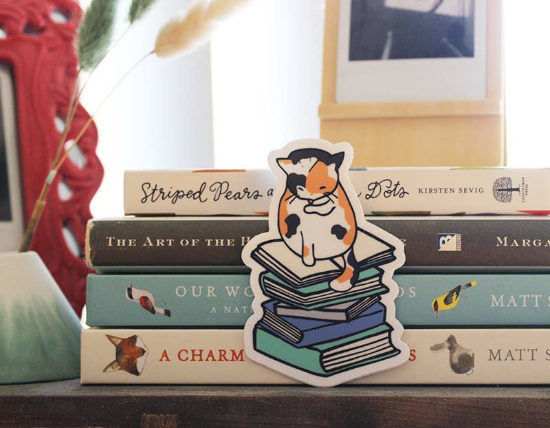 Bookish Kitty | Vinyl Die-Cut Sticker