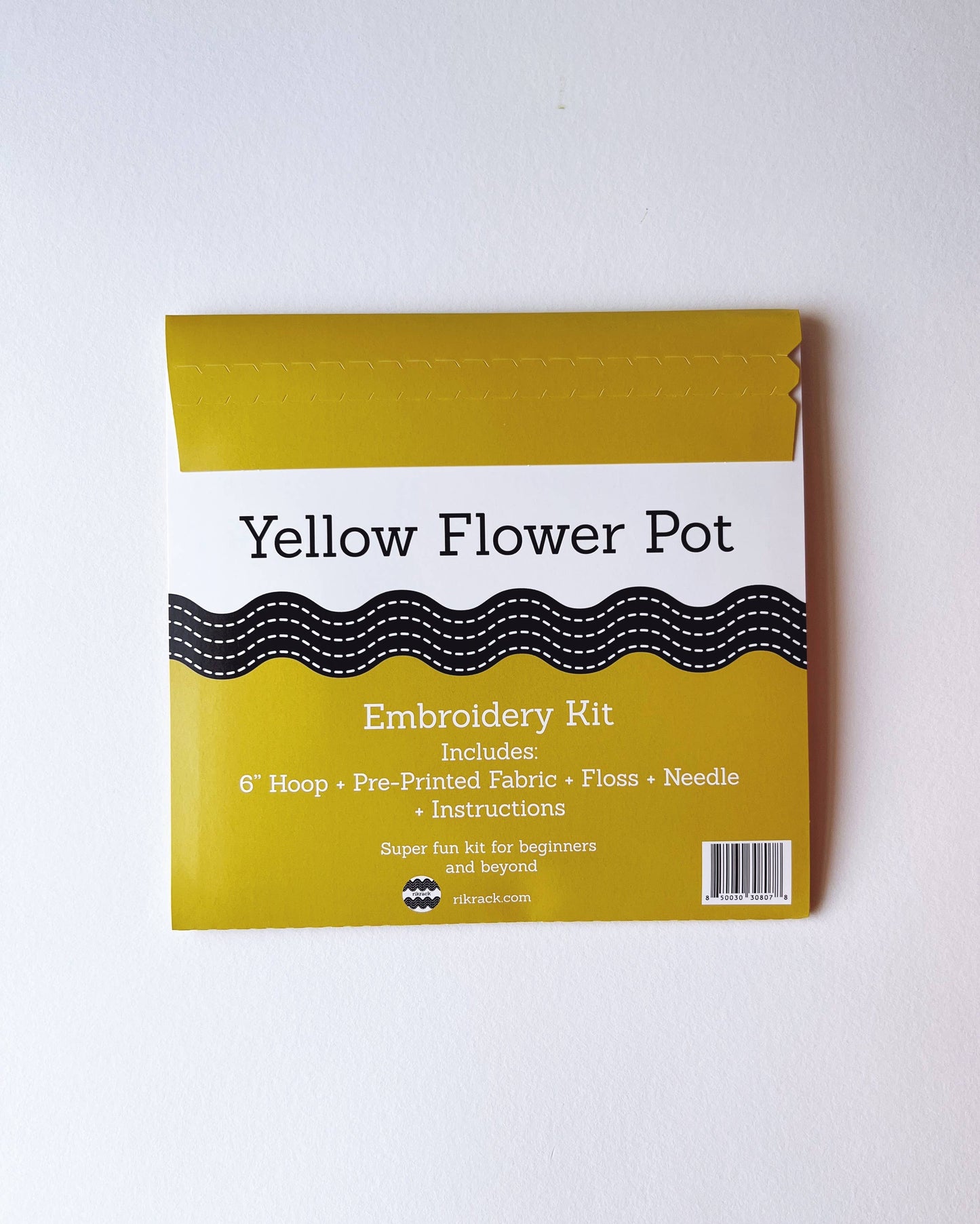 Yellow Flower Pot Embroidery Kit