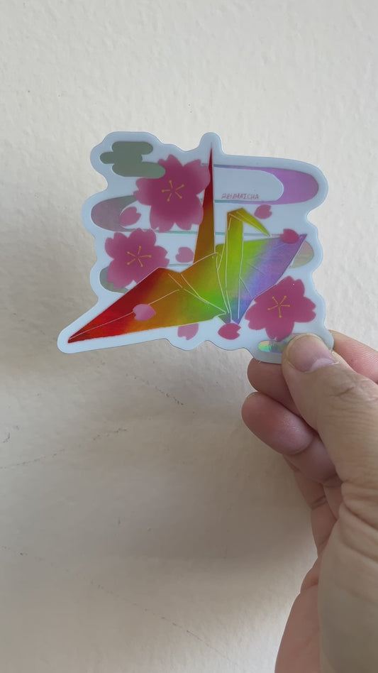 Rainbow Tsuru Sticker